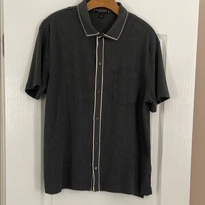 Men's Dark Gray/Blackish Shirt with White Trim